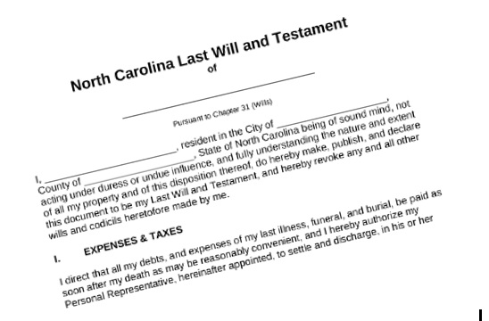How To Write Your Own Will In North Carolina