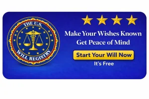Make your wishes known banner promoting a free online will through The U.S. Will Registry.
